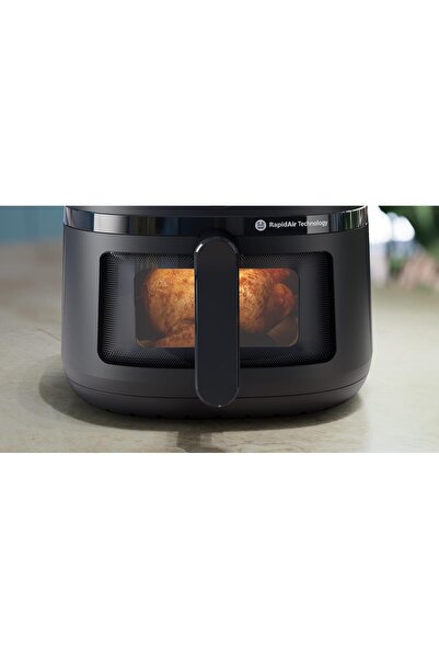 Philips مقلاة هوائية سعة 6.2 لتر، تحكم رقمي، 13 وظيفة، باب مرئي، 1700 واط، أسود NA230/00