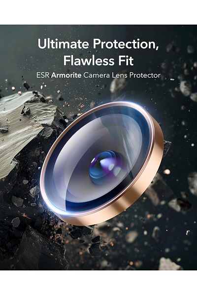 AWH Camera Lens Protector for iPhone 16/15/14 Pro Max/Pro ScratchResistant HD Glass Desert Titanium