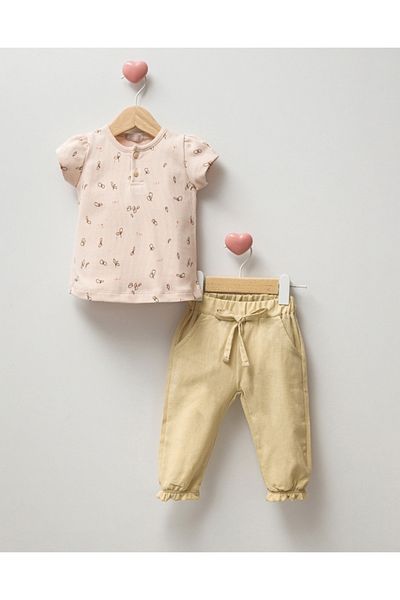 Cassiope Floral Printed 2-Piece Girls Set 6-9-12 Months