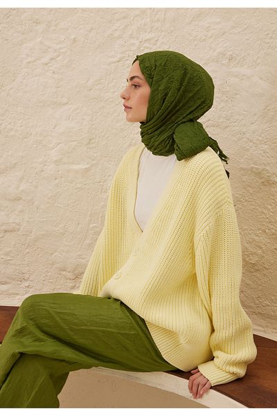 Fresh Forest Green Vual Crash Shawl