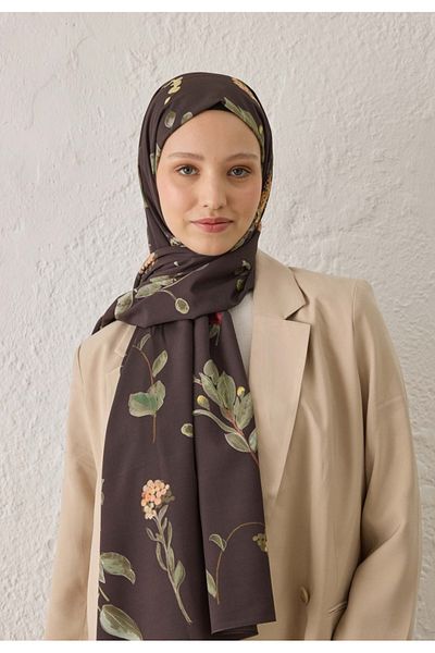 Fresh Brown Hazel Patterned Shawl