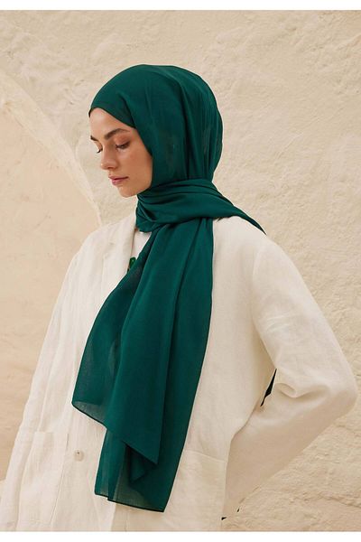 Fresh Petrol Colored Rami Viscose Swall