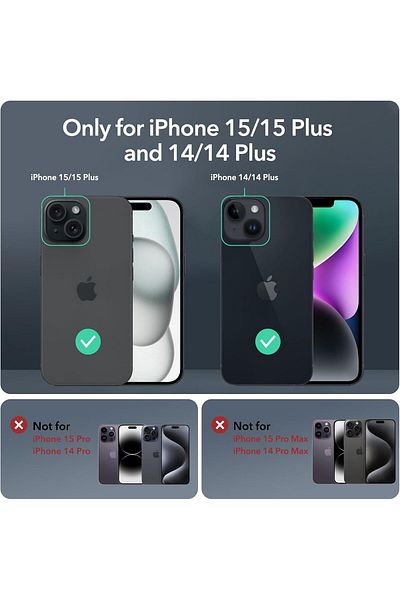 AWH 2 Pack Camera Lens Protector for iPhone 15/15 Plus/14/14 Plus, Scratch-Resistant (Black)