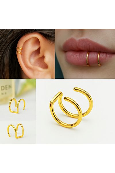Heppii Unisex 316 L Non-Perforated Steel Piercing Straight-Through for Ear, Lip and Nose