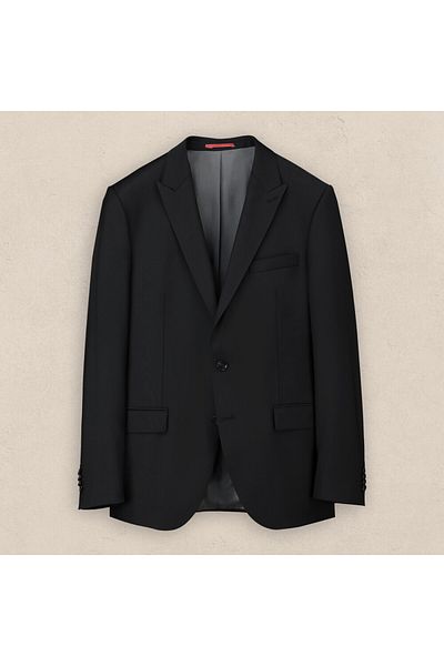 Sarar Interview Woven Fabric Wool Slim Fit Black Suit