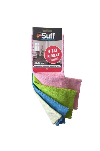 Suff Rose Microfiber General Cleaning Cloth 4 pcs (32X32CM)