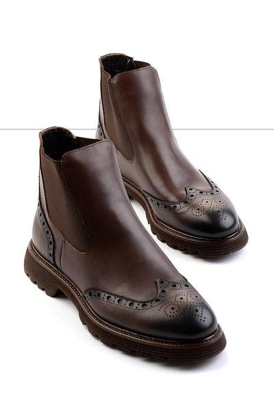 Bambi Brown Antique Genuine Leather Men's Boots & Booties E 02757713241