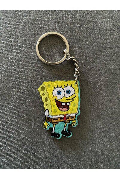 icase Sünger Bob Kare Pantolon Figür Çift Taraflı Anahtarlık Çanta süsü Akses...