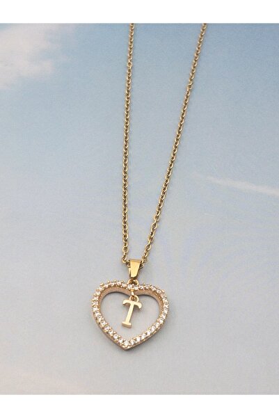 Siya Silver Zirkon Taşlı Kalpli Harfli Kolye