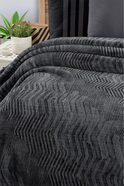 Luoca Patisca CREPE Duvet Cover Set with SPANISH BLANKET ANTHRACITE