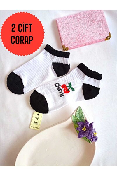 ENEFENDİ 2 PERECHI DE Ciorapi BUMBAC CU VÂRFA FĂRĂ CUSĂTURI Ciorapi MOȚI SCURTĂ DE FEMEI 36-40 NEGRU ALB