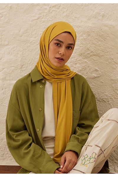 Fresh Yellow Combed Shawl - Sweet Design