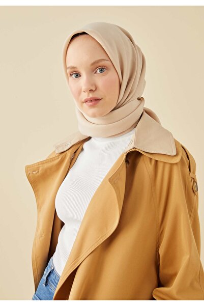 Freshscarfs Μπεζ βαμβακερό μεταξωτό μαντήλι