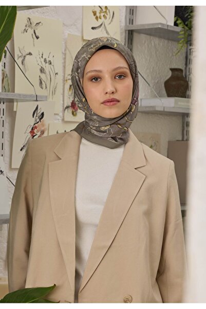 Fresh أنثراسايت حسناء نمط القطن وشاح حريري