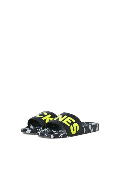Jack & Jones Ανδρικές παντόφλες από ανθρακί Jack Jones Jfwhyde Splatter Slider 12270975 -16