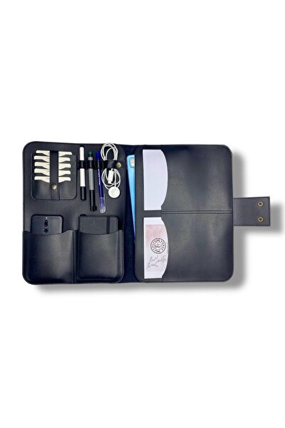 ATÖLYE ZÜMRA Macbook Air Pro 13-14İnç Vegan Deri Organizer Evrak&Laptop&Table...