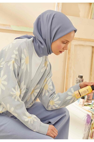 Freshscarfs Μπλε τζιν βαμβακερό μαντήλι