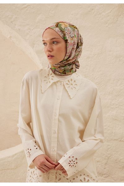 Fresh Linda Patterned Ram Shawl - Rose Pink