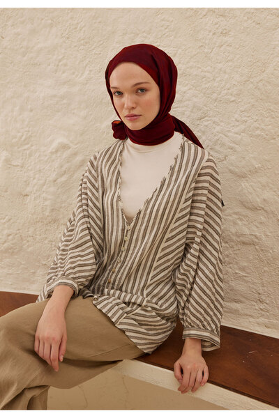 Fresh Dark Red Thin Cotton Voile Shawl