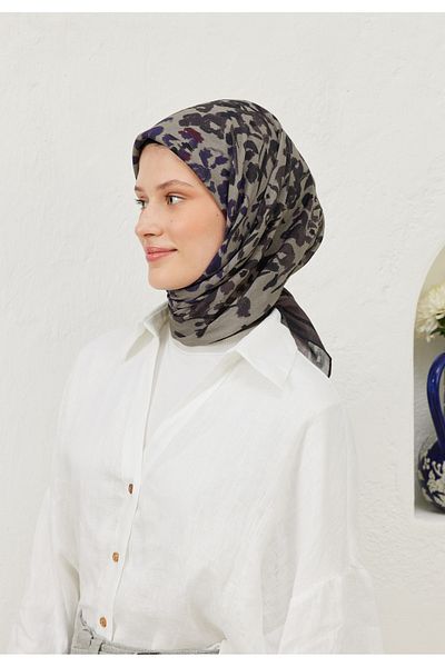 Fresh Elisa Patterned Cotton Vual - Scarf Anthracite