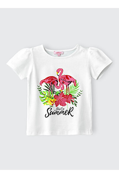 Basicxx تي شيرت قطني بطبعة فلامنغو "هيلو سمر" للبنات