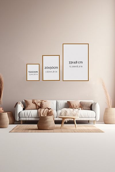 Artavessa Set de pictură poster MDF cu aspect de cadru din lemn din 3 piese - Set 76