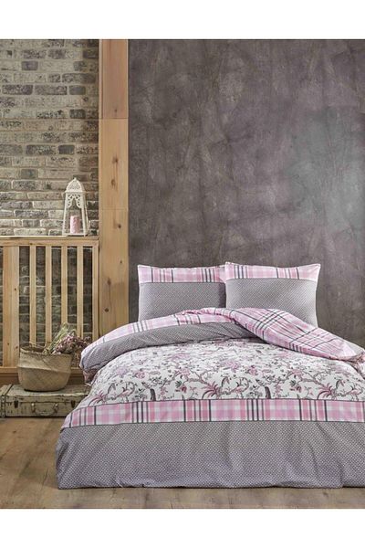 Luoca Patisca Ranforce Double Duvet Cover Set Liana Powder