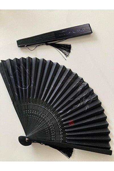 YELPAZE DÜNYASI Siyah Bambu Japon Yelpaze