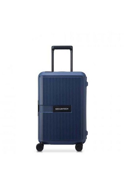 Delsey Stone 55cm Hardcase 4 Double Wheel Cabin Lugggae Trolley Navy