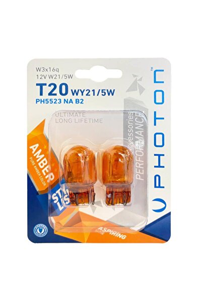 Photon T20 Wy21/5w 12v Çift Devre Naturel Amber Blister Ambalaj Ph5523 Na B2