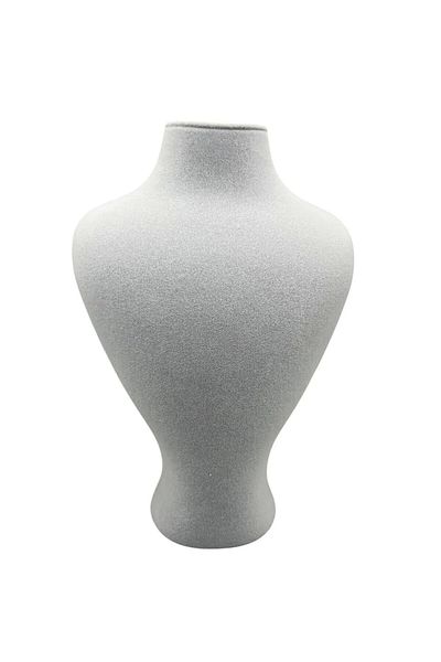MeGass Dekor Domestic Production Zeus Model Suede Fabric Grey Color 29/ 22 cm Suit Necklace Display Manikin