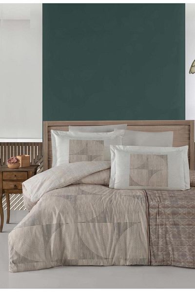 Luoca Patisca PRINTED SATIN DOUBLE PERSONAL Duvet Cover Set HACKER BEIGE