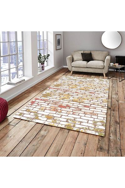 Meka Ev Tekstili New Tile Model Elastic Carpet Cover