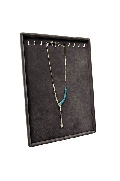 MeGass Dekor Suede Fabric Smoked Color 34/24 cm Standing Necklace Display Stand