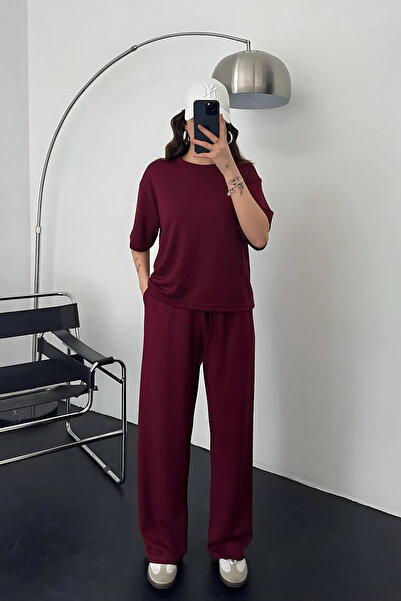 CMZ COLLECTİON Unisex αθλητική φόρμα με κοντό μανίκι, 2 κλωστές, χτενισμένο β...