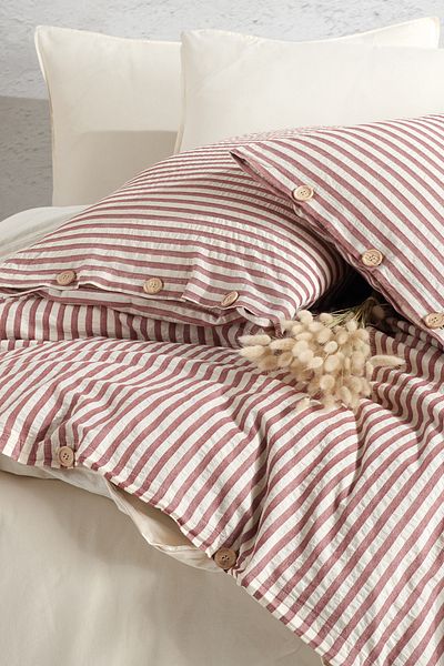 Macas Home Chance Cherry 100% Cotton Yarn Dyed Washable Pillow Case 2*50*70