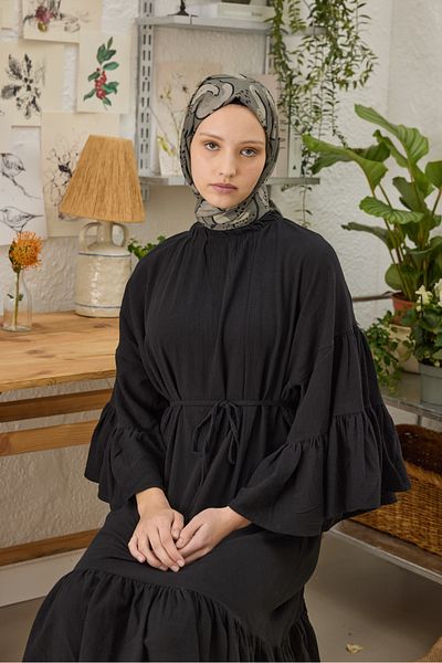 Fresh Dark Mink Aria Patterned Shawl