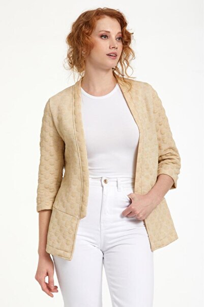 İKİLER Gold Simli ¾ Kol Ceket 023-4408
