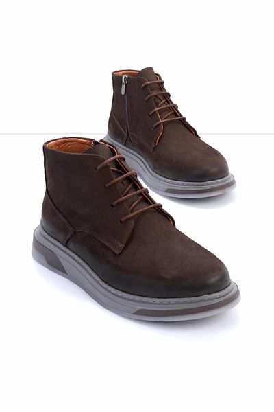 Bambi Καφέ Nubuck Γνήσιο Δερμάτινο Ανδρικές Μπότες & Μποτάκια E02585500501