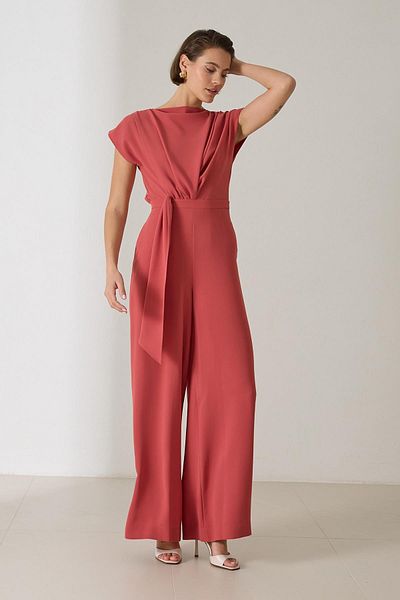 Setre Dusty Rose Waist Detailed Sleeveless Jumpsuit