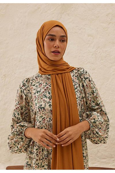 Fresh Cinnamon Colored Combed Shawl