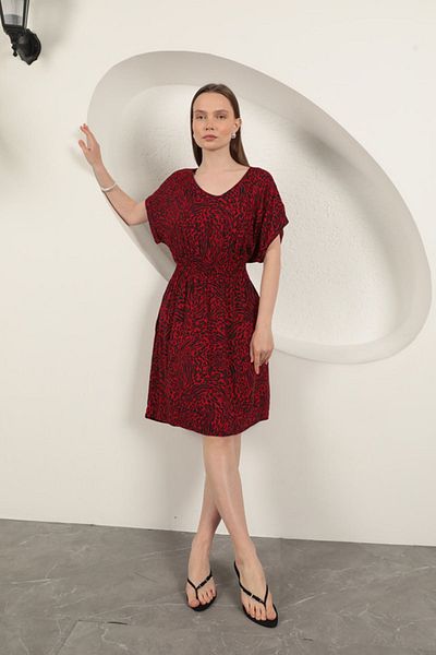 Moka Shopin Fabric Patterned Dress - Red Arrival Set