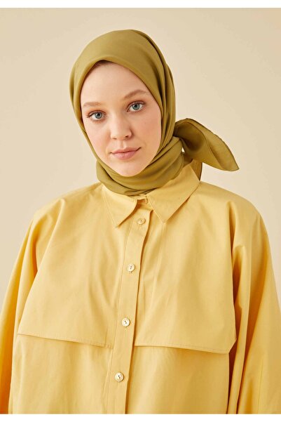 Fresh PAMUK İPEK EŞARP ZEYTİN YEŞİLİ