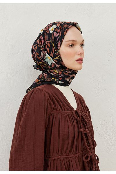 Fresh Emma Pattern Cotton Vual Scarf Rose