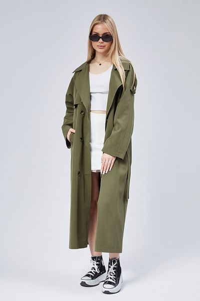 Bolivente Women's Oversize Lined Long Trench Coat