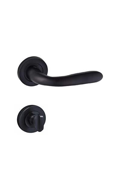 EYMEN YAPI Doğans Black Bora Rosette Mâner de ușă WC din aluminiu