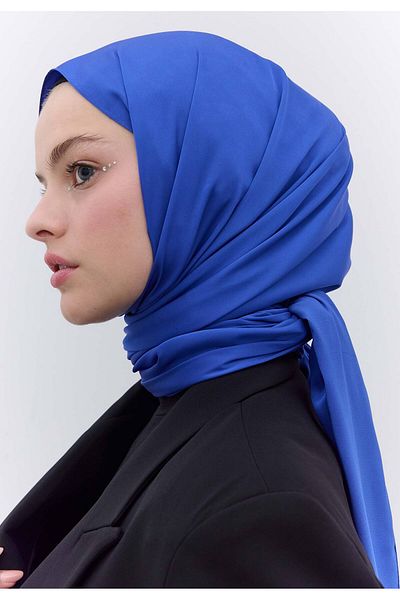 Fresh Silky Elegance - Saks Blue Shawl