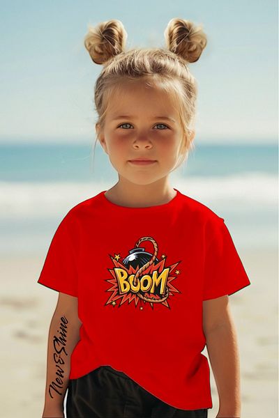 New Shine In Cart 6 and Above Purchases Get 1 T-Shirt as a Gift - Boom Printed Oversize Children's T-Shirt