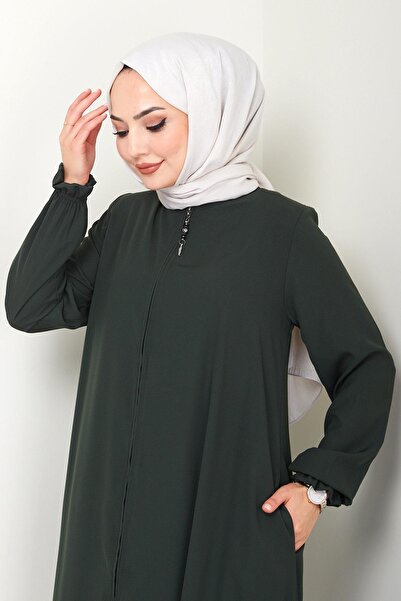 hafsamina Large Size Mevlana Ferace Khaki Hm02153