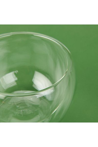 Kayra Double Wall Glass Bowl - Transparent - 10X7 cm